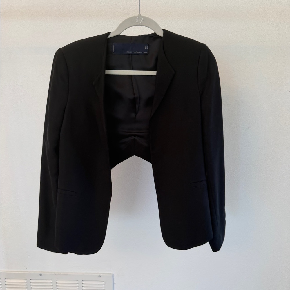 Zara Black Linen Bolero